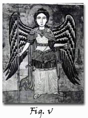 Archangel Michael Depiction Old Egyptian Church- Archangel holding the DJED KUNDALINI BACKBONE SYMBOL OF OSIRIS ANCIENT EGYPT